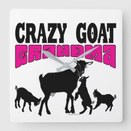 GEITENFAMILIE | Grappige Crazy Goat oma Vierkante Klok