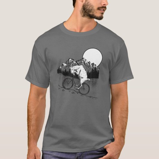 Geitengeit Funny Mountain Biking Goat Biker Vin T-shirt (Voorkant)