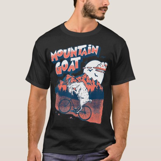 Geitengeit Funny Mountain Biking Goat Biker Vin T-shirt (Voorkant)