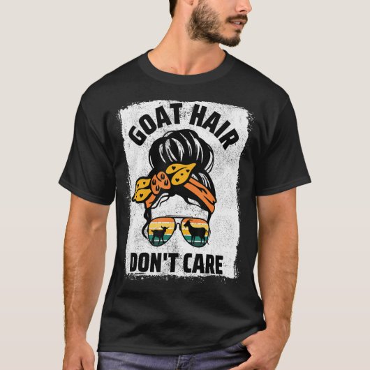 Geitenhaar niet geven Boerderij Dier Messy Bun Goa T-shirt (Voorkant)