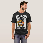 Geitenhaar niet geven Boerderij Dier Messy Bun Goa T-shirt (Voorkant volledig)