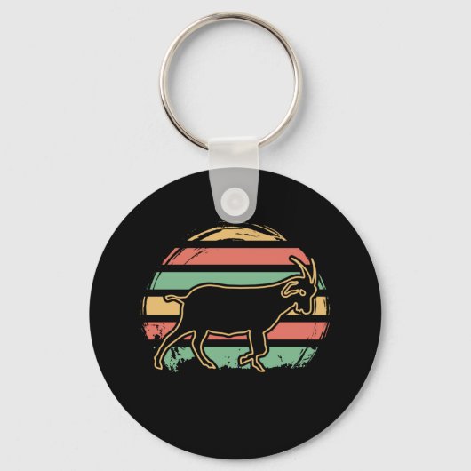 geitenhouderij retro sleutelhanger (Voorkant)