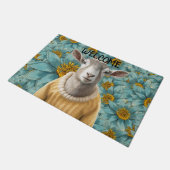 Geitenhuisstijl Blauwgroen en Geel Doormat Deurmat (Schuin)