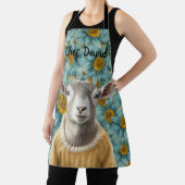 Geitenhuisstijl Blauwgroen en geel Schort (Insitu)