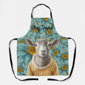 Geitenhuisstijl Blauwgroen en geel Schort (Voorkant)