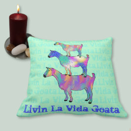 Geitenillustratie Funny Slogan Colorful Animal Art Kussen