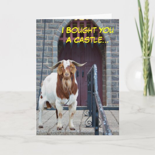 Geitenkaart en Castle Birthday Card Kaart (Voorkant)