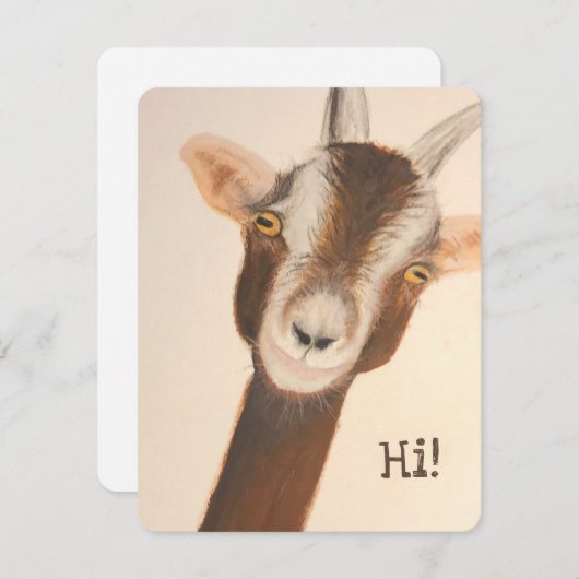 Geitenkaart gezegde "hi" bedankkaart (Voorkant / Achterkant)
