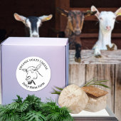 Geitenkaas Bedrijfsnaam Zwart en Wit Ronde Sticker