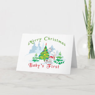 Geitenkerstbaby's eerste kerst feestdagen kaart
