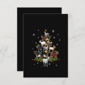 Geitenkerstboom Sneeuwgeiten Bedankkaart (Voorkant / Achterkant)