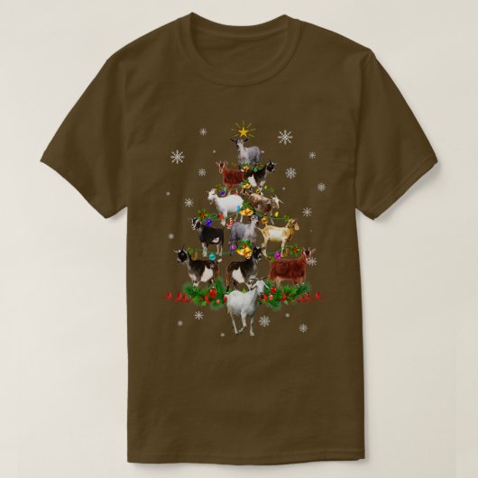 Geitenkerstboom Snow Funny Goat Xmas Gift T-shirt (Design voorkant)