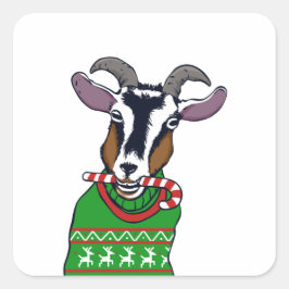 Geitenkerstkeuken Vierkante Sticker