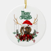 Geitenkerstmooi Kind in Antlers Keramisch Ornament (Voorkant)
