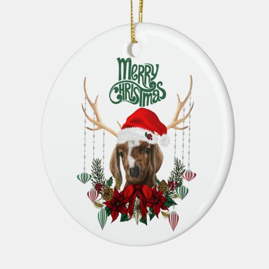 Geitenkerstmooi Kind in Antlers Keramisch Ornament (Links)