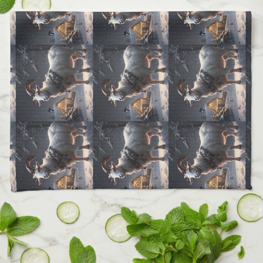 Geitenkeuken handdoek Kerstmis (Gevouwen)