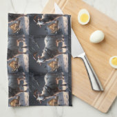 Geitenkeuken handdoek Kerstmis (Quarter Fold)