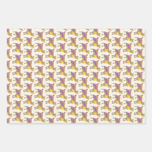 Geitenkleurige Cute Artsy Funny Funky Animal Art Inpakpapier Vel (Voorkant 2)