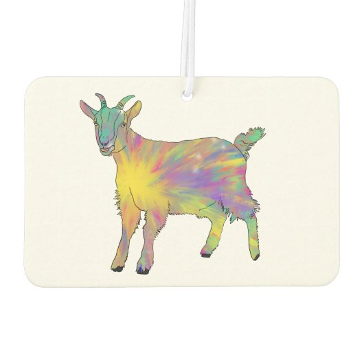 Geitenkleurige Funny Boerderij Baby Animal Art Hum Luchtverfrisser (Achterkant)