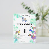 Geitenkleurige Waterverf Birthday Party Uitnodiging Briefkaart (Staand voorkant)