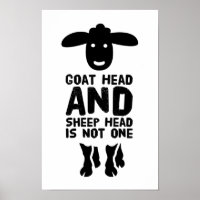 Geitenkop Schapen Kop Grappige Quote Met Zwarte Te
