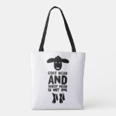 Geitenkop Schapenhoofd Funny Quote Black Tote Bag (Achterkant)