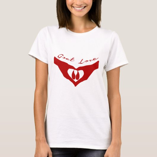 Geitenliefde Harthands Houding Hoof Red T-shirt (Voorkant)
