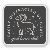 Geitenliefhebber club grappige quotes sticker (Voorkant)