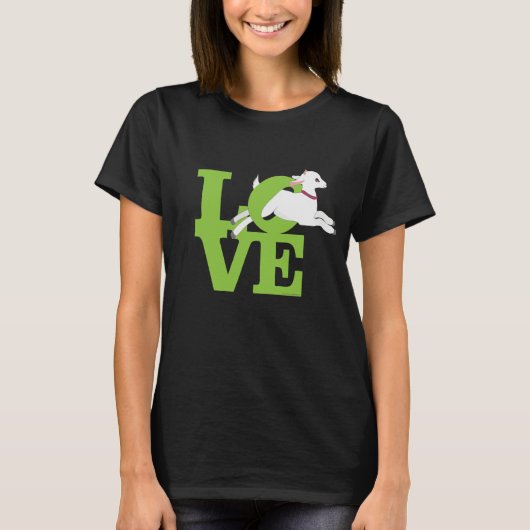 GEITENLIEFHEBBER | LIME GREEN Dark Goat L O V E T-shirt (Voorkant)