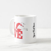 GEITENLIEFHEBBER | RODE GEIT L O V E - Witte geit Koffiemok (Voorkant links)