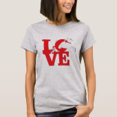 GEITENLIEFHEBBER | RODE GEIT L O V E - Witte geit T-shirt (Voorkant)