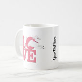 GEITENLIEFHEBBER | ROZE GEIT L O V E - Witte geit Koffiemok (Voorkant links)