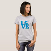 GEITENLIEFHEBBER | SKY BLUE Goat L O V E - Witte G T-shirt (Voorkant volledig)