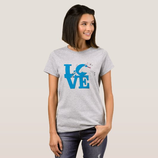 GEITENLIEFHEBBER | SKY BLUE Goat L O V E - Witte G T-shirt (Voorkant volledig)