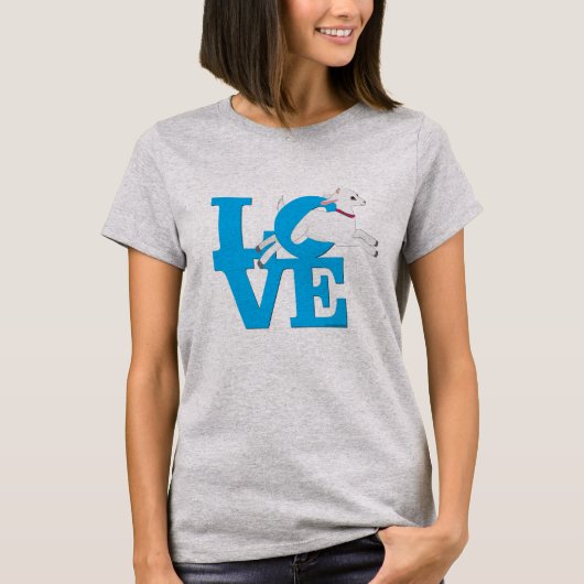 GEITENLIEFHEBBER | SKY BLUE Goat L O V E - Witte G T-shirt (Voorkant)