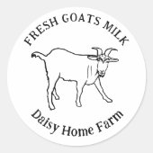 Geitenmelk Bedrijfsnaam Ronde Sticker (Voorkant)