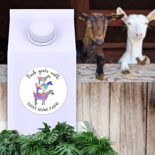 Geitenmelk Bedrijfsnaam Ronde Sticker