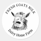 Geitenmelk Grappige schreeuwende geit Ronde Sticker (Voorkant)
