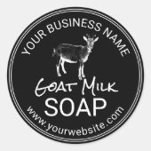 Geitenmelk Soap Handmade Plain Black Ronde Sticker (Voorkant)