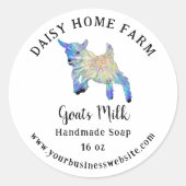 Geitenmelk Zeep Bedrijfsnaam en Website Ronde Sticker (Voorkant)