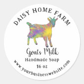 Geitenmelk Zeep Bedrijfsnaam en Website Ronde Sticker (Voorkant)