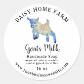 Geitenmelk Zeep Bedrijfsnaam Website Ingrediënten Ronde Sticker (Voorkant)