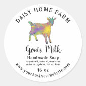 Geitenmelk Zeep Bedrijfsnaam Website Ingrediënten Ronde Sticker (Voorkant)