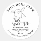 Geitenmelk Zeep Bedrijfsnaam Website Ingrediënten Ronde Sticker (Voorkant)