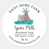 Geitenmelk Zeep Bedrijfsnaam Website Kleurrijk Ronde Sticker (Voorkant)