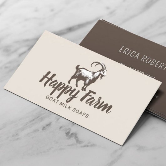 Geitenmelk Zeep Cute Boerderij Dierlijk verwerkt Visitekaartje