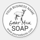 Geitenmelk Zeep Handmade Plain White Ronde Sticker (Voorkant)