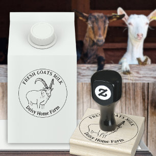 Geitenmelk Zuivelbedrijfsnaam Zwart en Wit Rubberstempel