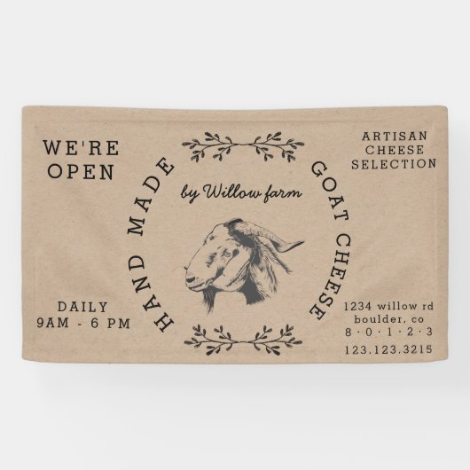  geitenmelkproducten boerderij vers spandoek (Horizontaal)