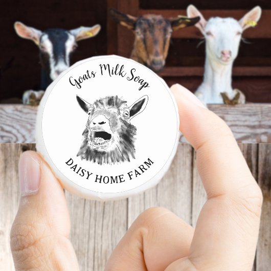 Geitenmelkzeep Funny Farm Geit Schreeuwt Ronde Sticker